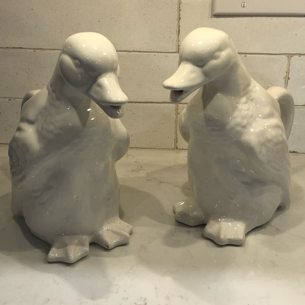 Vintage white duck pitcher
